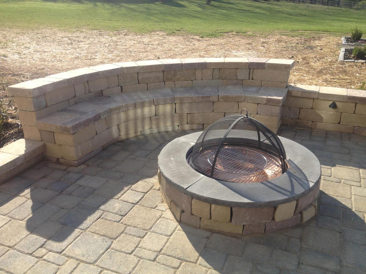 outdoor kitchen with firepit