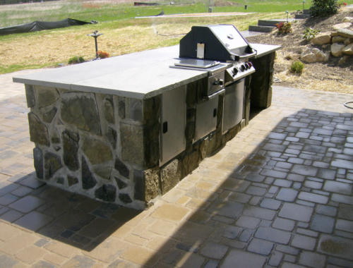 Outdoor kitchen with barbeque